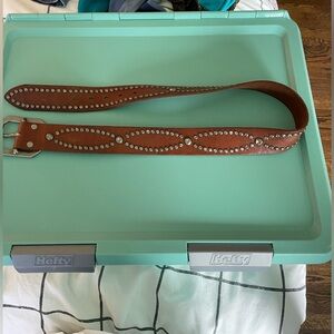 Lucky Brand brass and leather belt. Size Small 32”.